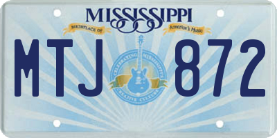 MS license plate MTJ872