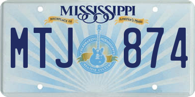 MS license plate MTJ874