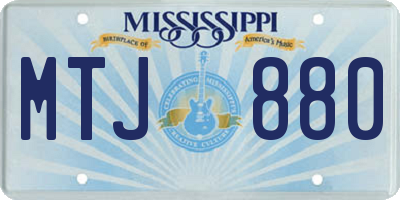 MS license plate MTJ880