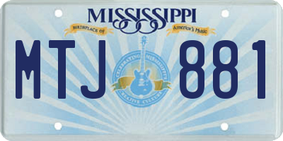 MS license plate MTJ881