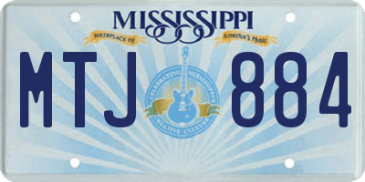 MS license plate MTJ884