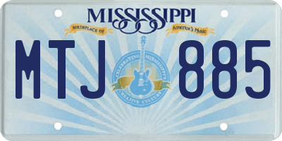 MS license plate MTJ885