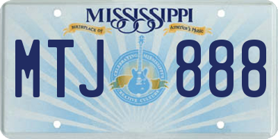 MS license plate MTJ888