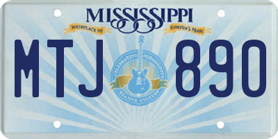 MS license plate MTJ890