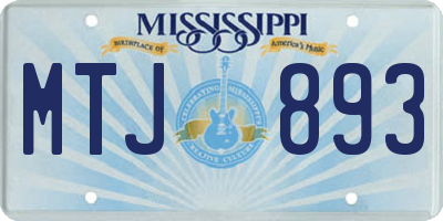 MS license plate MTJ893