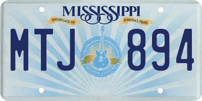 MS license plate MTJ894