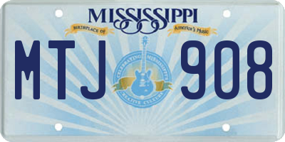 MS license plate MTJ908