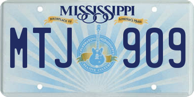 MS license plate MTJ909