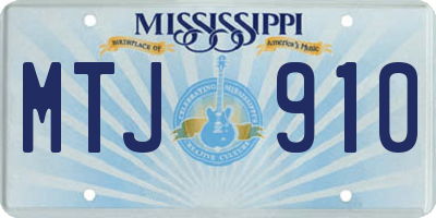 MS license plate MTJ910