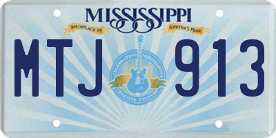 MS license plate MTJ913