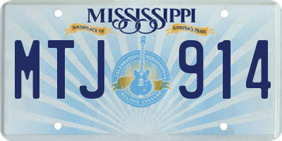 MS license plate MTJ914