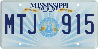 MS license plate MTJ915