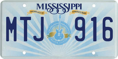 MS license plate MTJ916