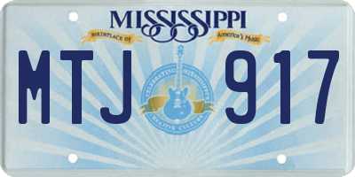 MS license plate MTJ917