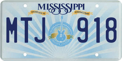 MS license plate MTJ918