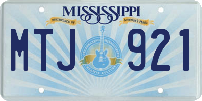 MS license plate MTJ921