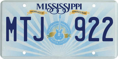 MS license plate MTJ922