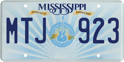 MS license plate MTJ923