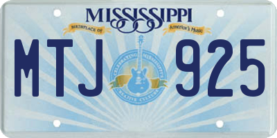 MS license plate MTJ925