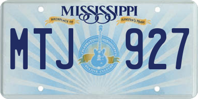 MS license plate MTJ927