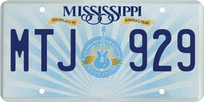 MS license plate MTJ929