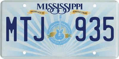 MS license plate MTJ935