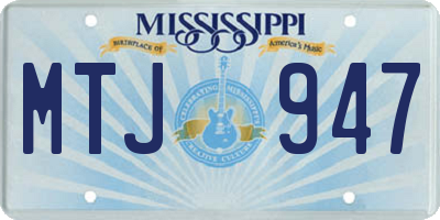MS license plate MTJ947