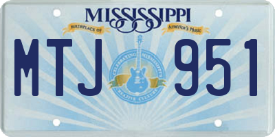 MS license plate MTJ951