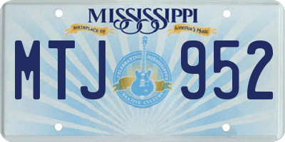 MS license plate MTJ952