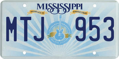 MS license plate MTJ953