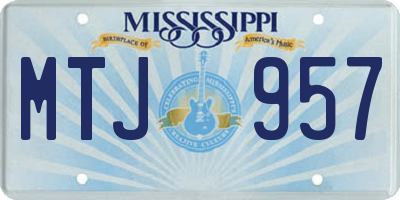 MS license plate MTJ957