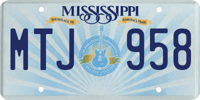MS license plate MTJ958