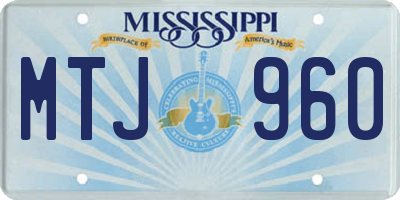 MS license plate MTJ960