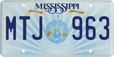 MS license plate MTJ963