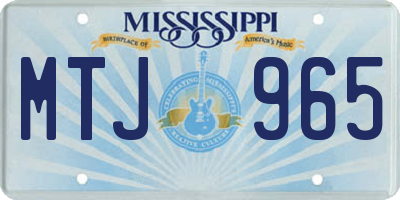 MS license plate MTJ965
