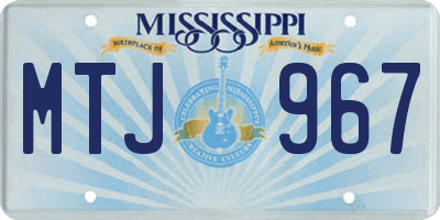 MS license plate MTJ967