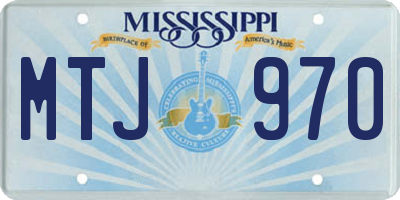 MS license plate MTJ970