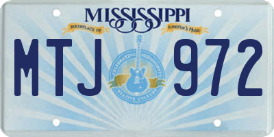 MS license plate MTJ972