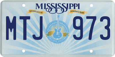 MS license plate MTJ973