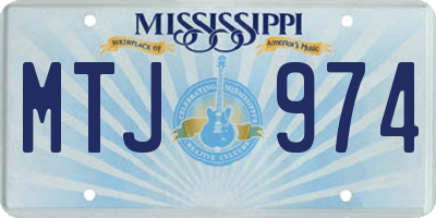 MS license plate MTJ974