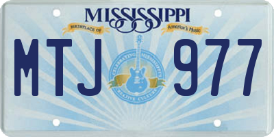 MS license plate MTJ977