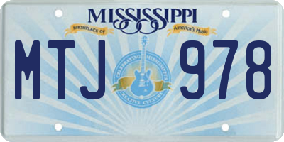 MS license plate MTJ978