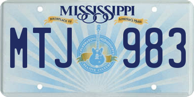 MS license plate MTJ983