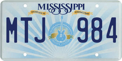 MS license plate MTJ984