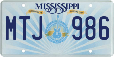 MS license plate MTJ986