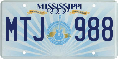 MS license plate MTJ988