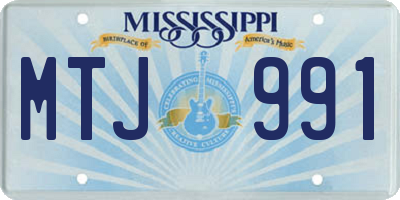 MS license plate MTJ991