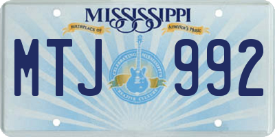 MS license plate MTJ992