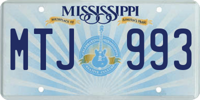 MS license plate MTJ993