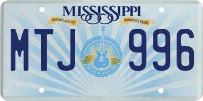 MS license plate MTJ996